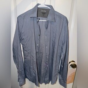 Calvin Klein Blue and White Checkered Shirt